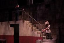 Lehigh University Theatre - The Pillowman, man with bag on his head