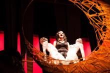 Lehigh University Theatre - Medea, woman behind moon