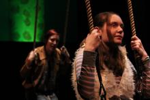 Lehigh University Theatre - Dusty and the Big Bad World, woman swinging