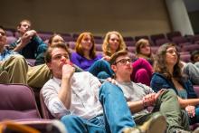 Lehigh University Theatre - Mark Hollmann Visits Lehigh, people listening to lecture