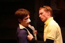 Lehigh University Theatre - The Shape of Things, two men in argument