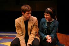 Lehigh University Theatre - The Shape of Things, man and woman talking