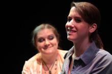 Lehigh University Theatre - Five Flights, woman smiling closeup