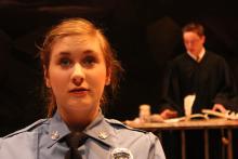 Lehigh University Theatre - The Last Days of Judas Iscariot, women police officer