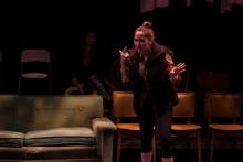Lehigh University Theatre - The Good Body, woman pointing