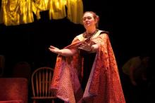 Lehigh University Theatre - The Good Body, woman holding out hands 