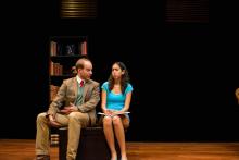 Lehigh University Theatre - Oleanna, man next to girl