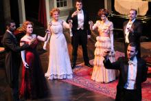 Lehigh University Theatre - The Little Foxes, cast holding up drinks