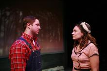 Lehigh University Theatre - The Last Train to Nibroc, woman and man talking
