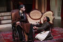 Lehigh University Theatre - The Little Foxes, woman holding man's hand