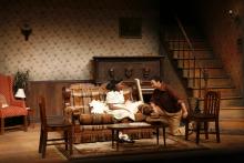 Lehigh University Theatre - The Piano Lesson, man talking to girl on couch