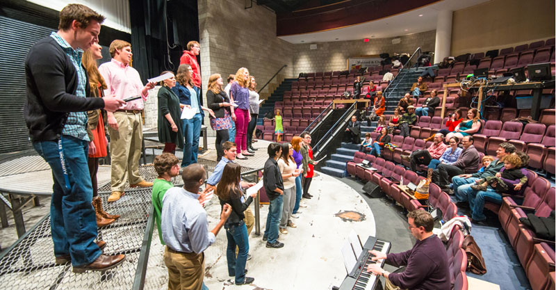 Lehigh University Theatre - Urinetown Cast preparing for performance